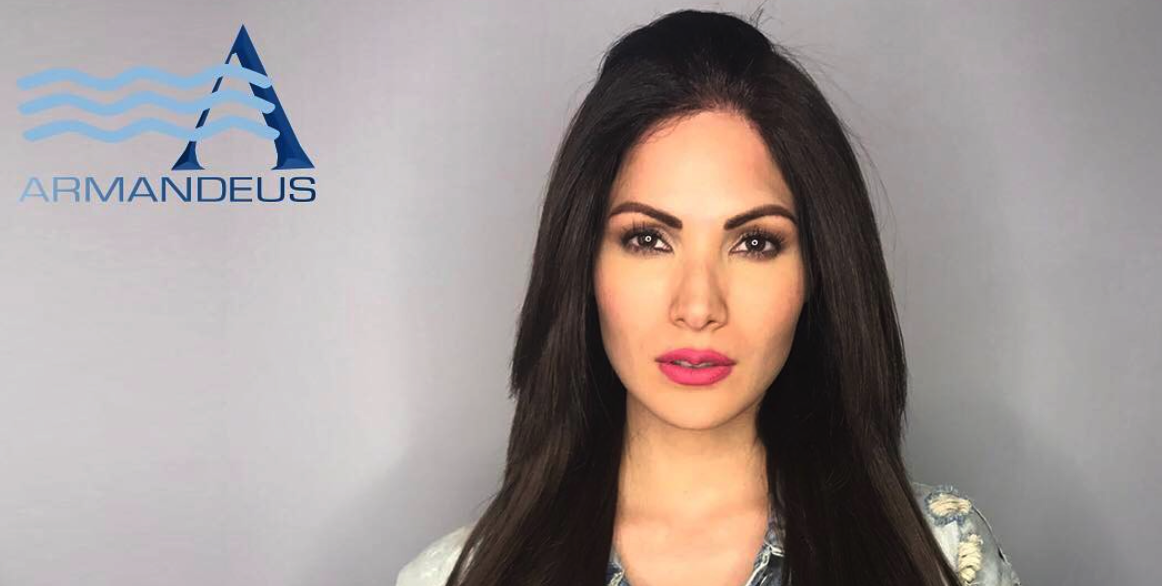 Cynthia Olavarria with her new hair color done at Salon Armandeus Doral