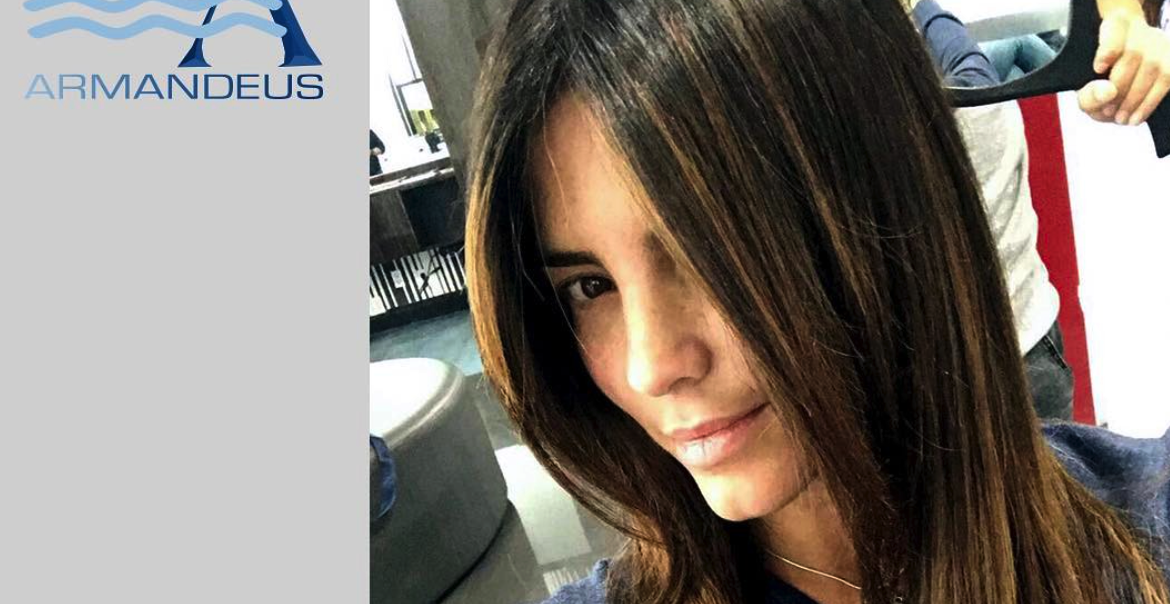 Gaby Espino with her new hairstyle at Salon Armandeus Doral
