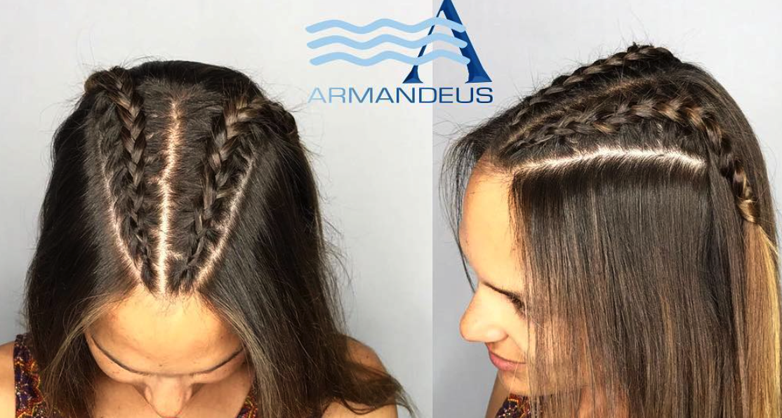 Braided hairstyle done at Salon Armandeus Doral