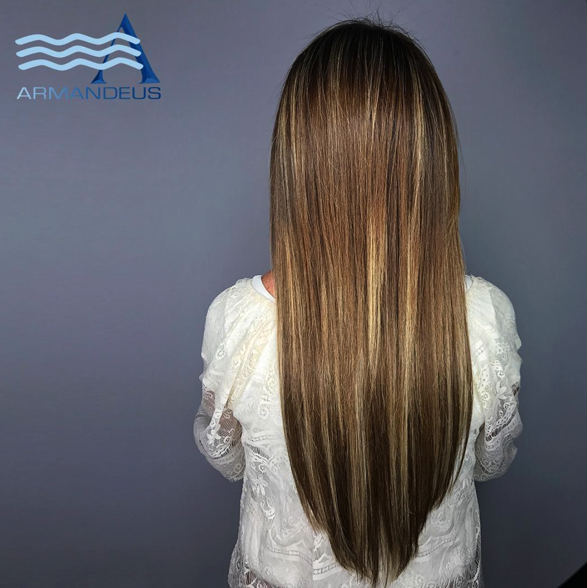 Hair color and extensions by Linda at Salon Armaneus Doral