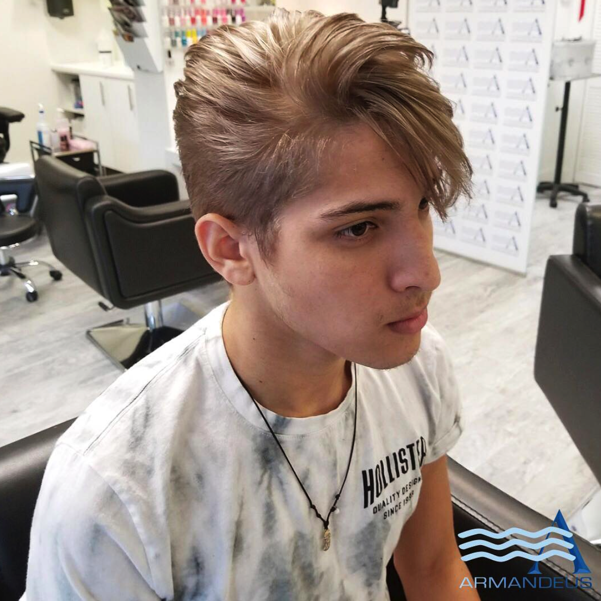 Men hair color and style done at Salon Armandeus Coconut Grove