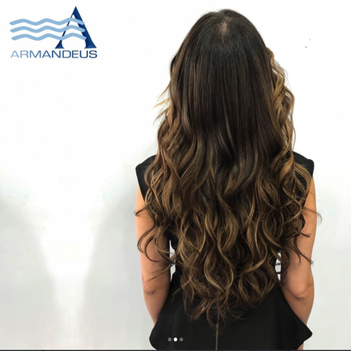 Hair extension job done at Salon Armandeus Doral