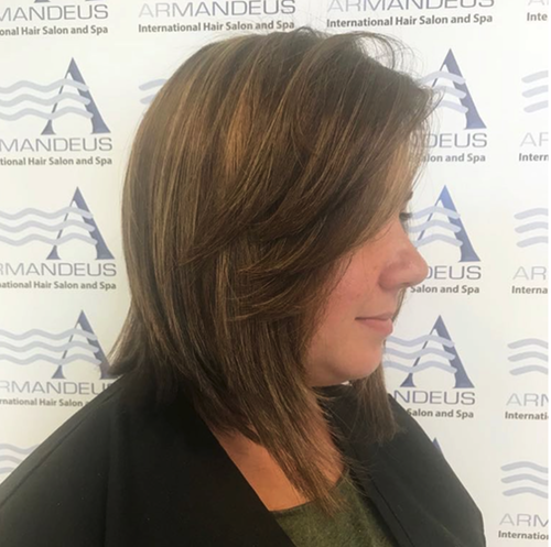 Hair cut and style done at Salon Armandeus Coconut Grove