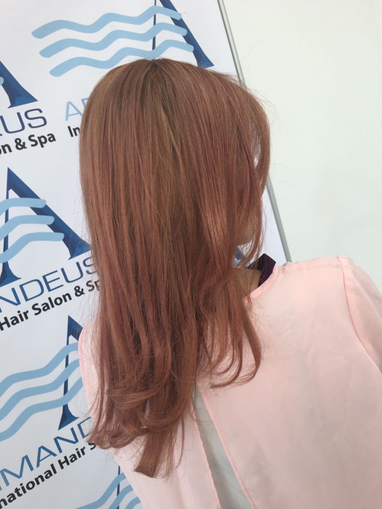 Hair color and style done at Salon Armandeus Coconut Creek