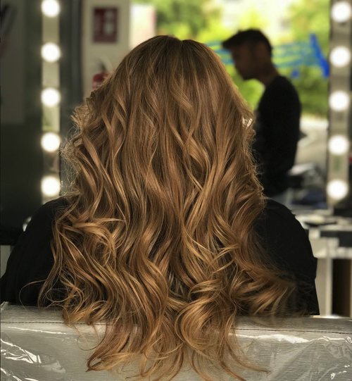 Hair color and style done at Salon Armandeus Madrid
