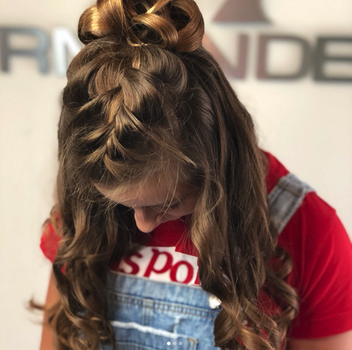 Updo braided style done at Salon Armandeus Orlando