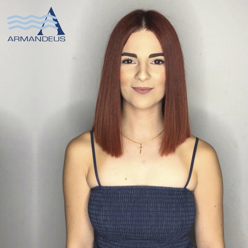 Hair color and style done at Salon Armandeus Doral