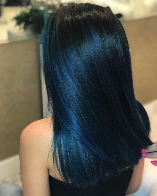 Blue hair done at Salon Armandeus Orlando