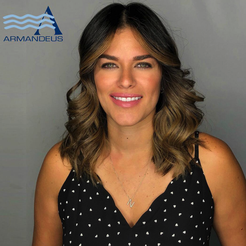 Balayage and style done at Salon Armandeus Doral