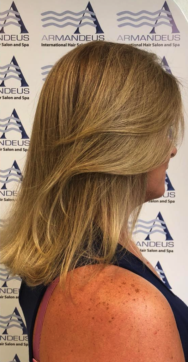 Hair color and style done at Salon Armandeus Coconut Grove