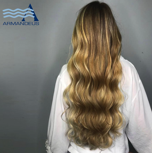 Hair color and style done at Salon Armandeus Doral