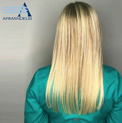 Platinum blonde done at Salon Armandeus Doral