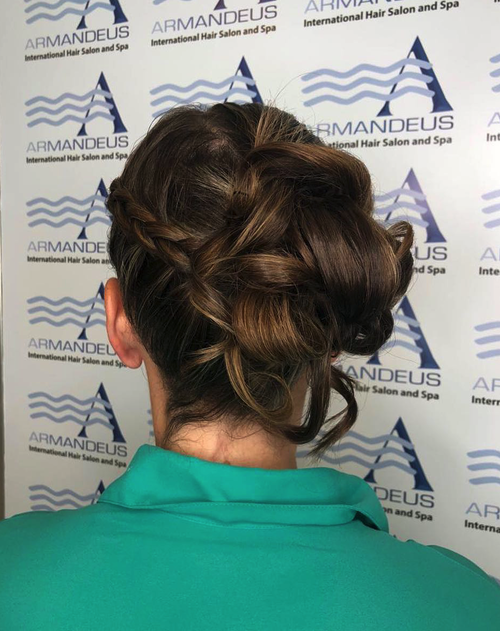 Updo hairstyle done at Salon Armandeus Coconut Grove