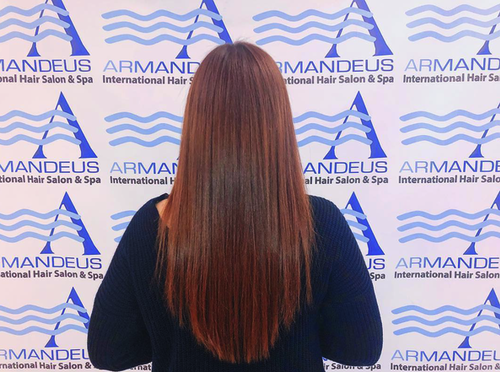Hair color and style done at Salon Armandeus Coconut Creek