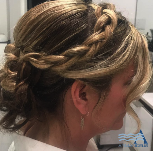 Braided updo hairstyle done at Salon Armandeus Orlando