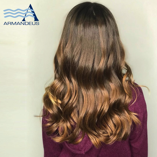 Balayage and style done at Salon Armandeus Doral