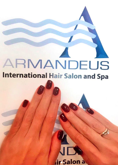 Gel manicure done at Salon Armandeus Coconut Grove