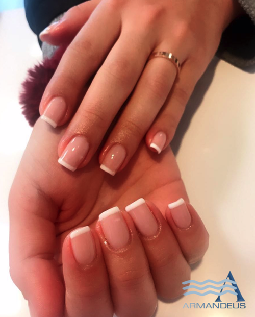 French manicure done at Salon Armandeus Coconut Grove