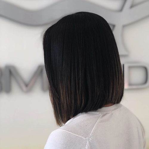 Bob haircut and style done at Salon Armandeus Coconut Creek