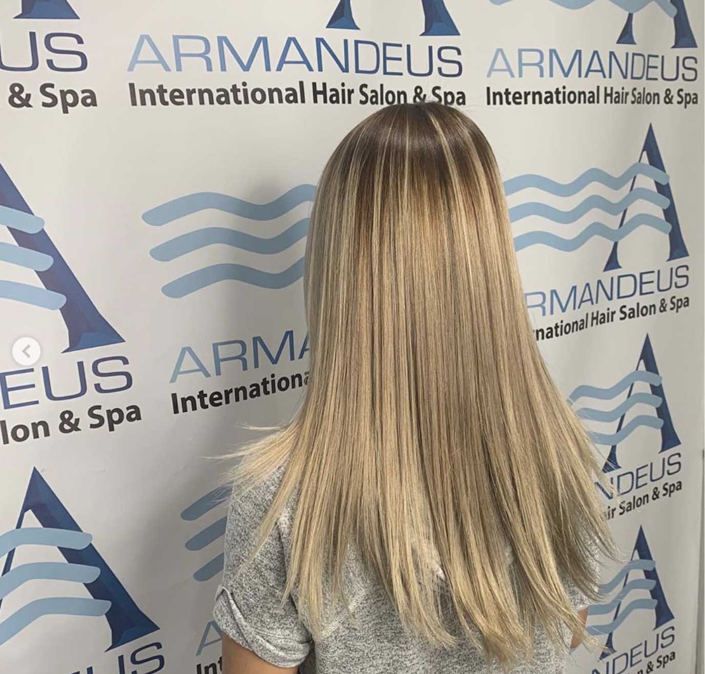 Highlights and hairstyle done at Salon Armandeus Midtown Miami