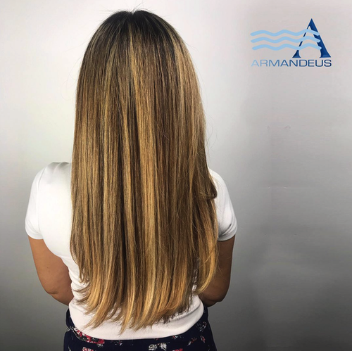 Highlights and hair cut done at Salon Armandeus Doral