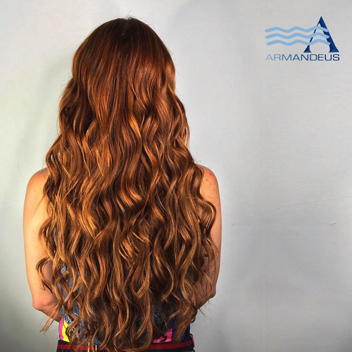 Hair color and extensions done at Salon Armandeus Doral