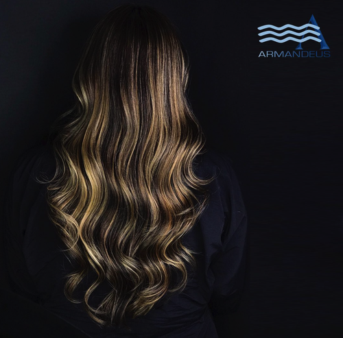 Highlights and beach waves done at Salon Armandeus Doral