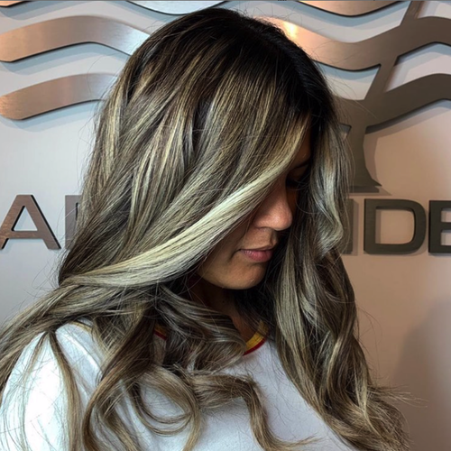 Highlights and beach waves done at Salon Armandeus Orlando