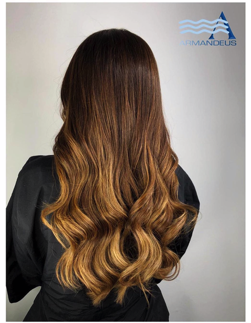 Balayage hydrating treatment and hairstyle done at Salon Armandeus Doral