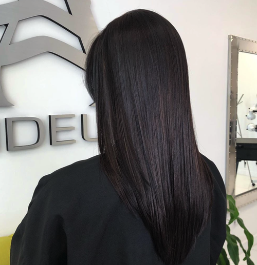 Beautiful silky shinny hair with stem cells hair treatment at Salon Armandeus Coconut Creek