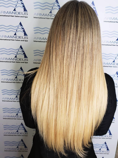 Perfect blonde hair done at Salon Armandeus Coconut Grove Miami