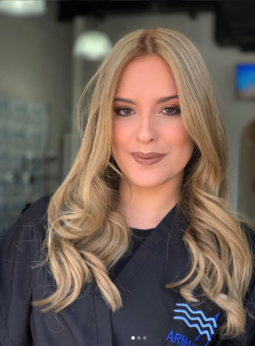 Balayage and makeup done at Salon Armandeus Katy Texas