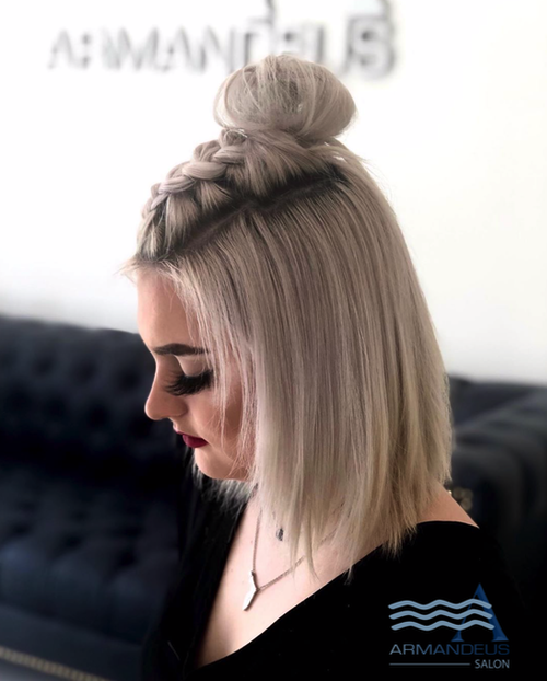 Platinum hair color and hairstyle by Salon Armandeus Nona Park