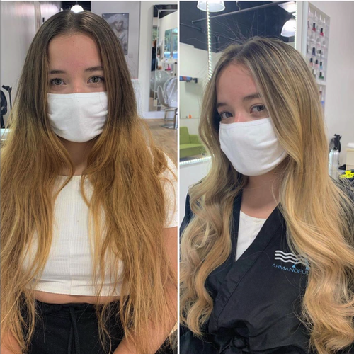 Amazing before and after by hair salon Armandeus Weston
